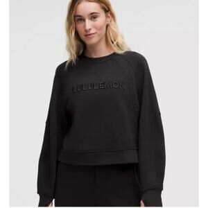 NWT Lululemon Scuba Oversized Pullover Sweatshirt Solid Black Liesure Size XS/S